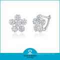 Micro Pave 925 Sterling Silver Earring 10 Years Manufacturer (J-0109-E)